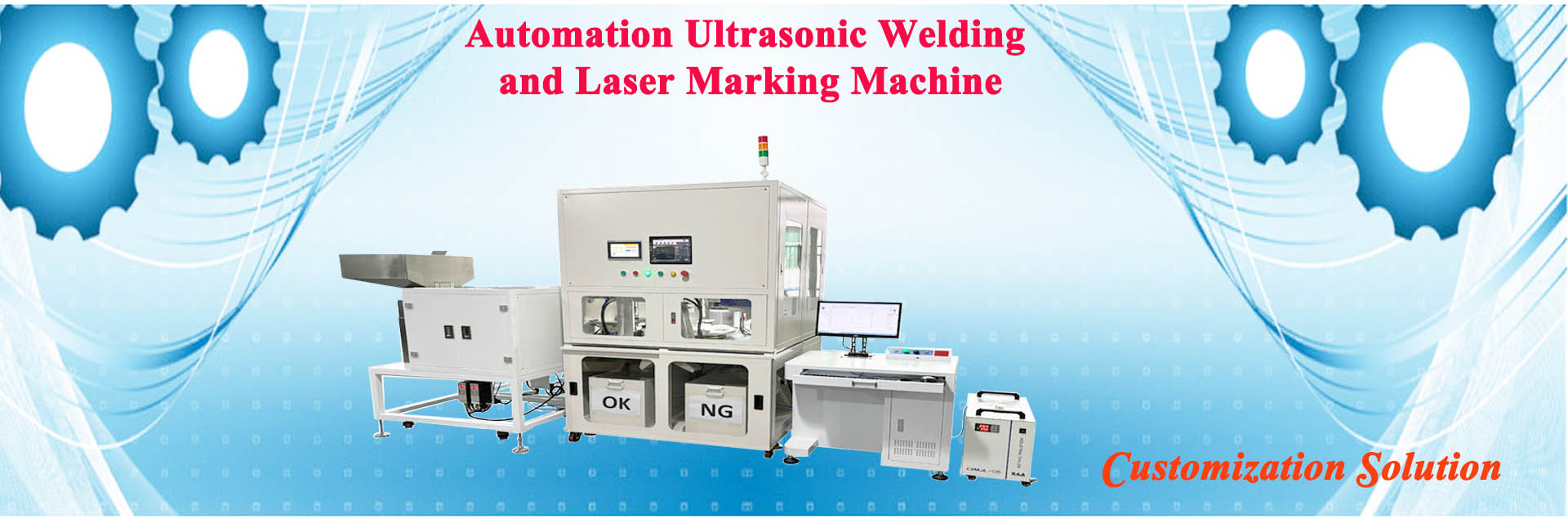   Automation Ultrasonic Welding and Laser Marking Machine